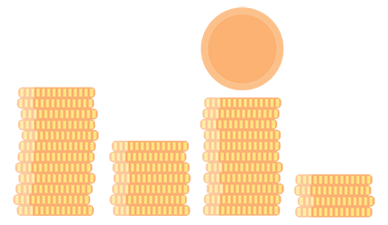 Vector image of stacked coins