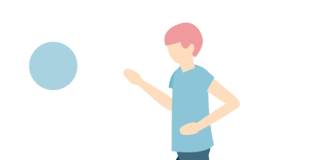 Vector young male playing football