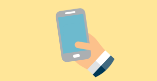 vector smart phone in hand