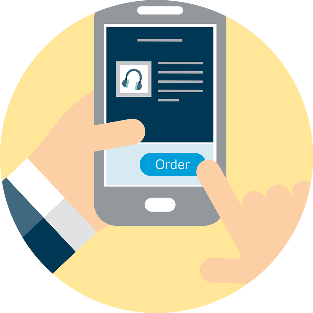 Order call to action on smart phone