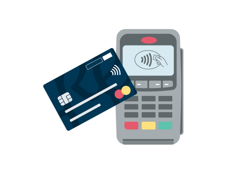 Payment terminal and bank card vector image