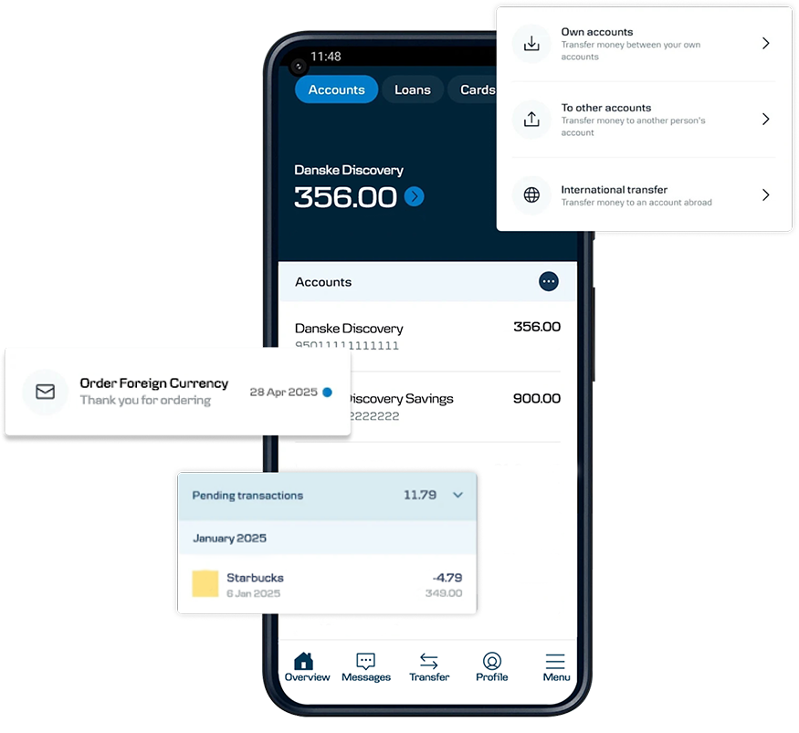 Mobile banking app overview for Discovery account