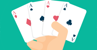 vector playing cards Ace four of a kind