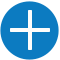 Blue circle with white cross