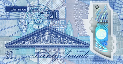 Danske bank 2020 £20 polymer note back