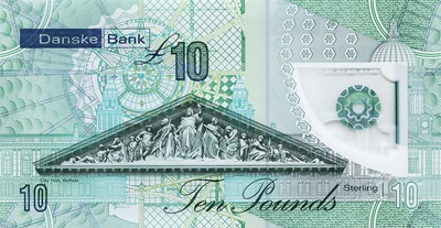 Danske bank ten pounds polymer note, back