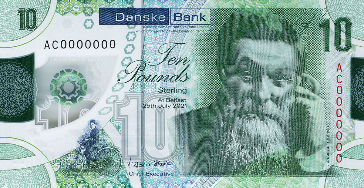 Danske bank ten pounds polymer note, back