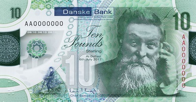 Danske bank ten pounds polymer note, front