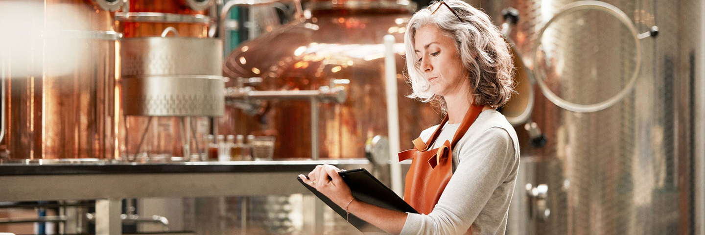 Lady working with tablet device