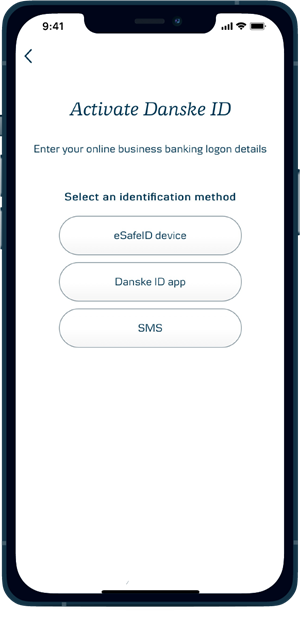 Activate Danske ID step 3 select identification method