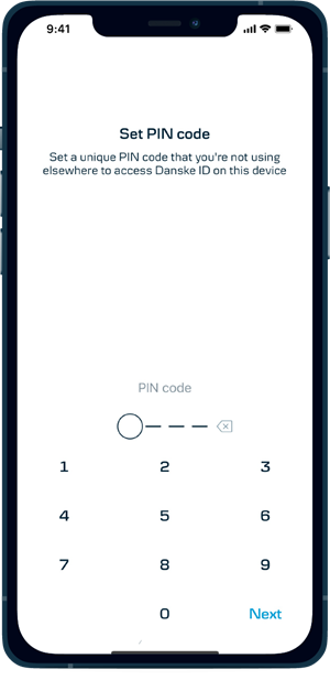 Activate Danske ID step 7 set PIN code