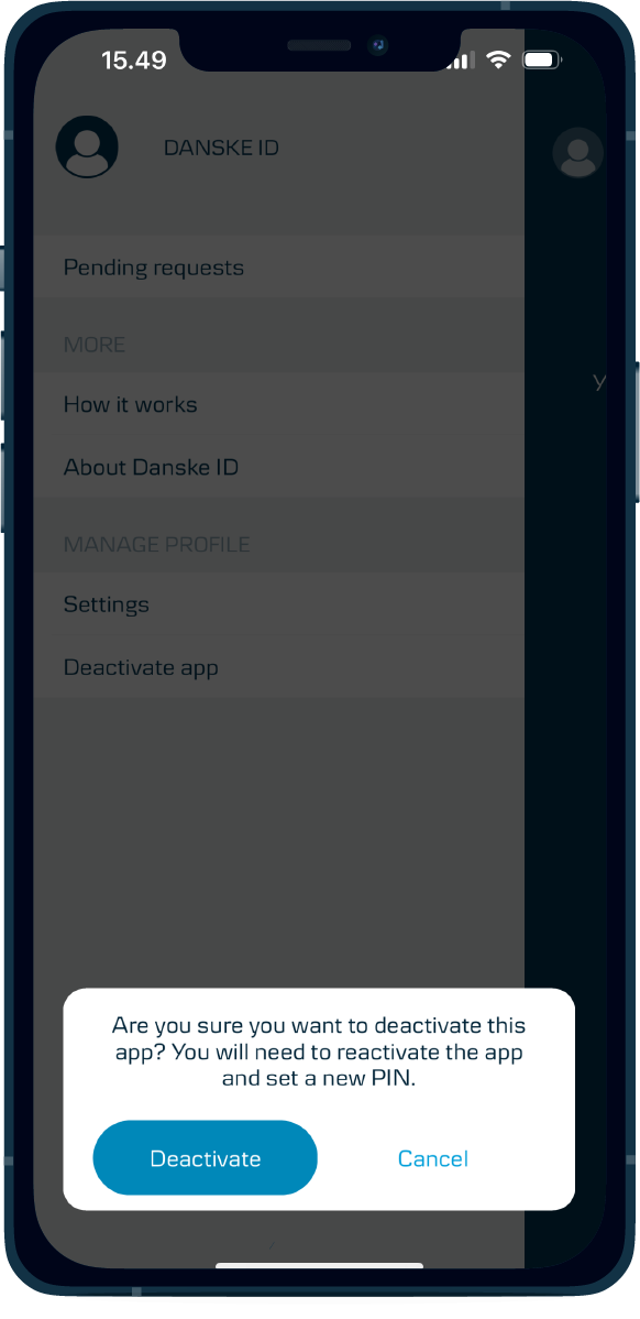Danske ID for business, deactivate step 3