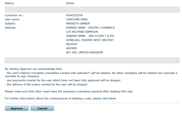 District approve user screen