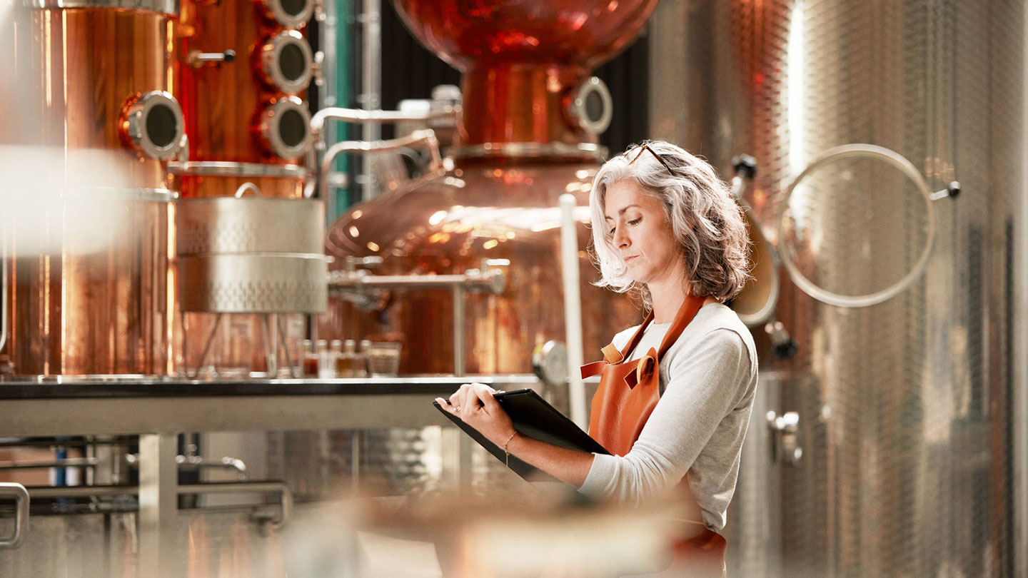Woman working in factory