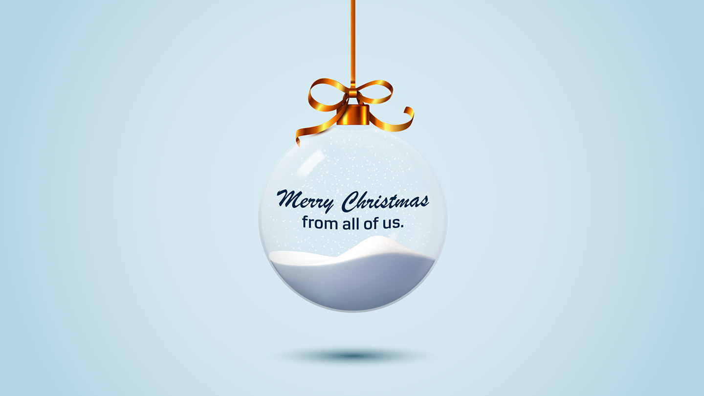 Corporate Christmas BAuble with Merry Christmas message