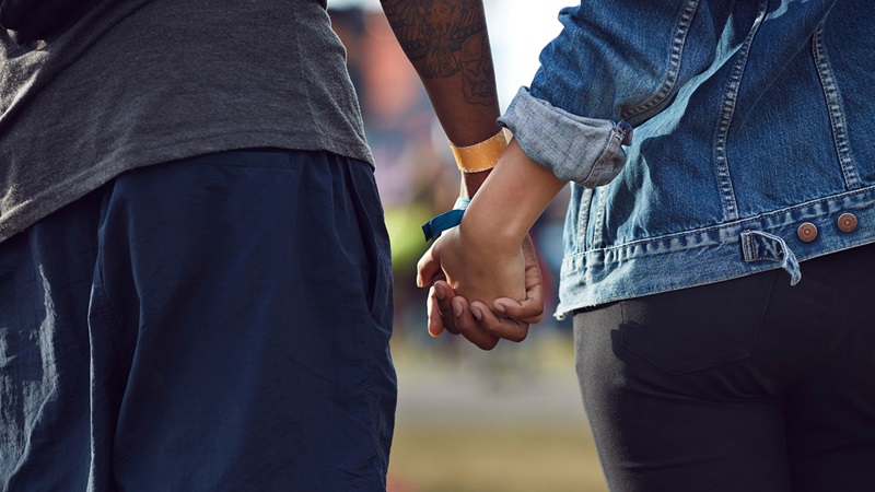 holding hands