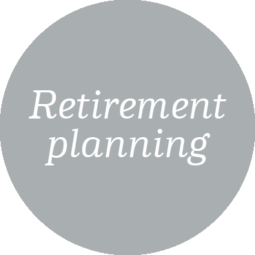 Private banking retirement planning bubble graphic Private banking retirement planning bubble graphic