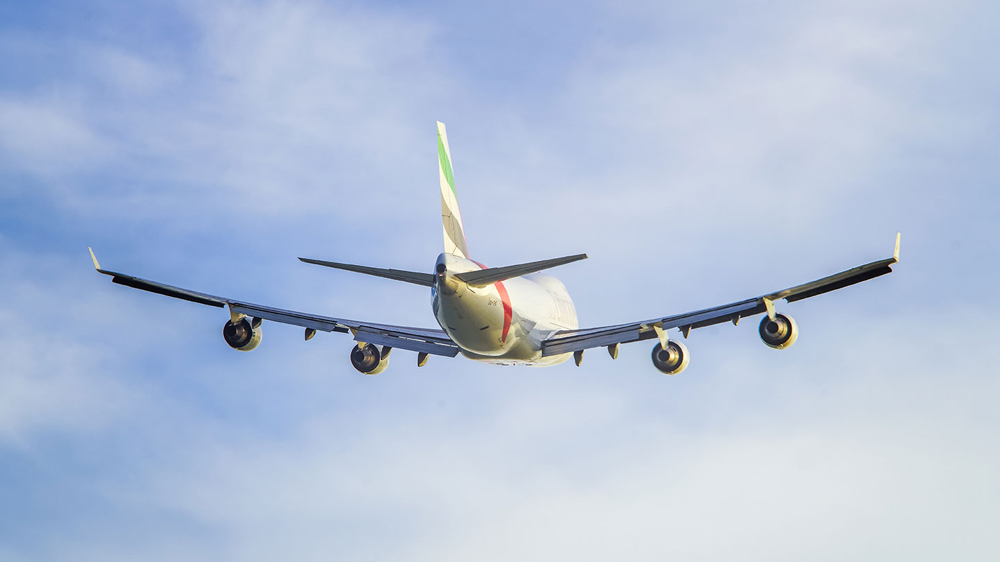 Airplane flying away