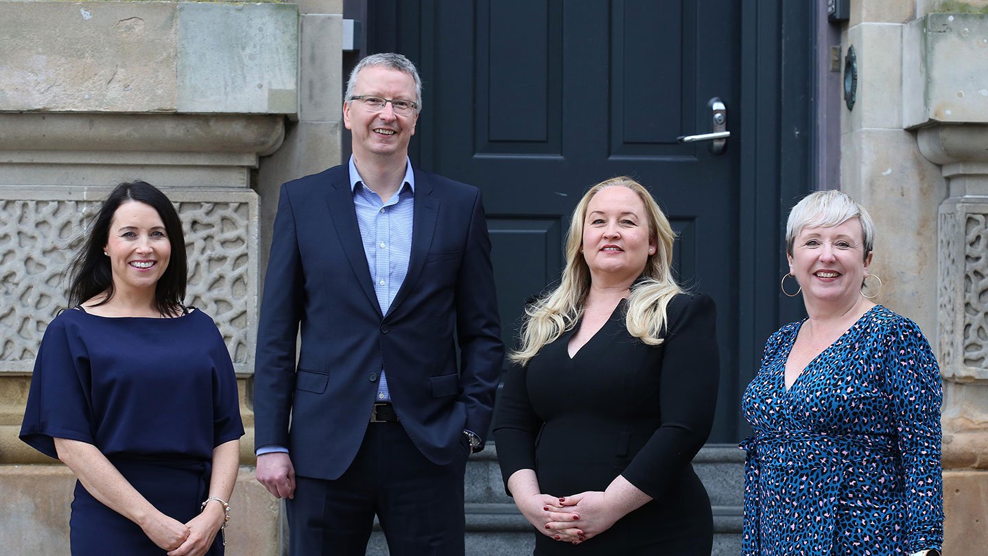 Patrick Mullan with Business Development Managers Angela McConnellogue, Laura Fry and Josie McKeating