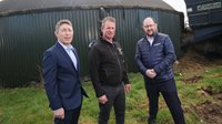 Rodney Brown, Head of Agribusiness at Danske Bank, Maghera farmer Alan Paul, one of the first to install an anaerobic digester plant in NI, and Paul Clingan, Agri Sustainability Manager at Danske Bank.