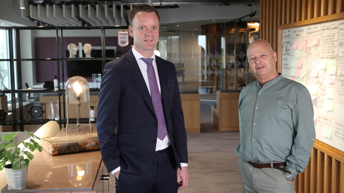 Paul Currid, Corporate Banking Manager at Danske Bank, with Peter Keeling, CEO of Diaceutics.