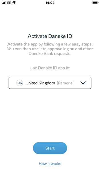 Step 1: Select United Kingdom and press start