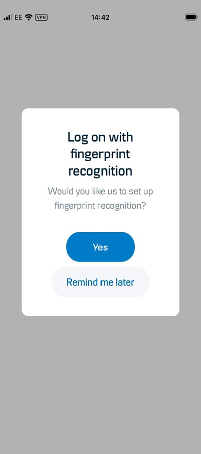 Step 7:  Set-up fingerprint or facial recognition