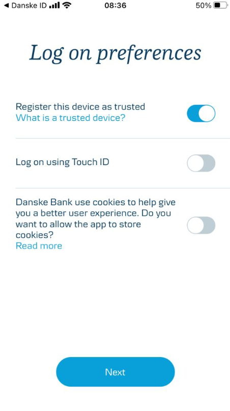 Step 7: Set up Mobile Bank logon preferences