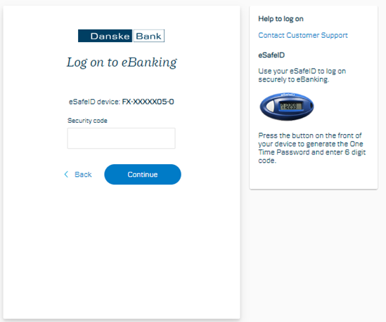 Step 2: Press send on the Danske ID tab
