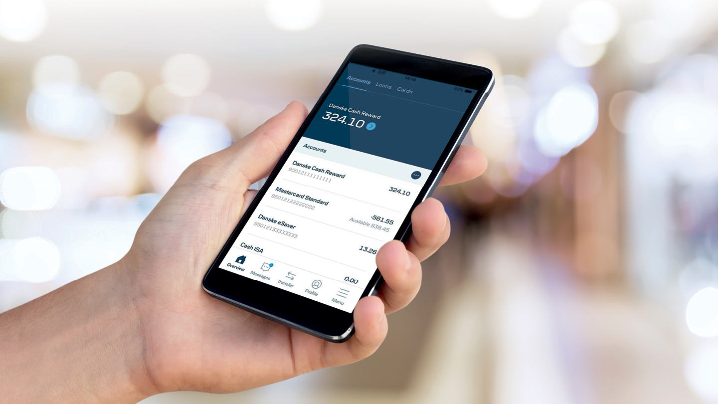 Bank 3 app on mobile phone Danske mobile banking app on a smart phone