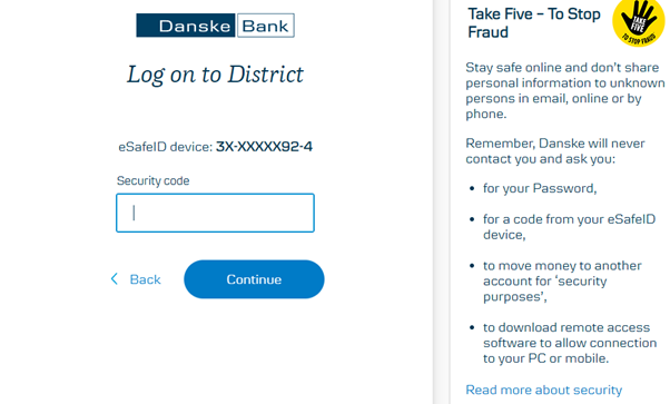 Security code logon District