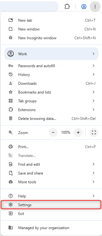 Google Chrome customise and control settings