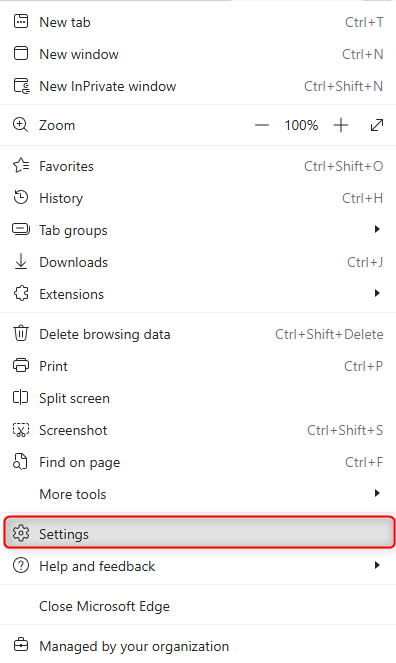 Microsoft Edge settings and more